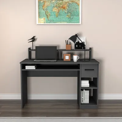 Produktbild von Skye Decor, Eslem - Anthracite, Schreibtisch, Anthrazit, 100 % MELAMINBESCHICHTETE SPANPLATTEN, 120 x 93,3 x 55 cm