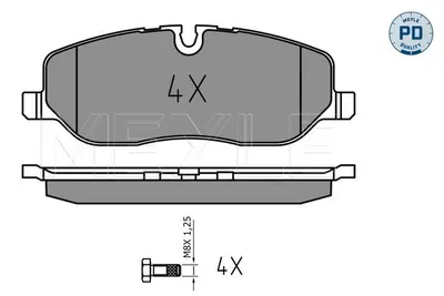 Produktbild von MEYLE 025 241 9118/PD Bremsbeläge Vorne für LAND ROVER Range Rover Sport (L320) Range Rover III (L322) Discovery IV (L319) Discovery III (L319)