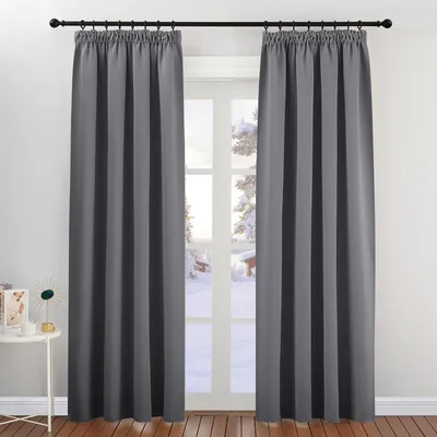 Immagine prodotto di Tende oscuranti grigie, altezza 200 cm, larghezza 140 cm (confezione da 2), in poliestere