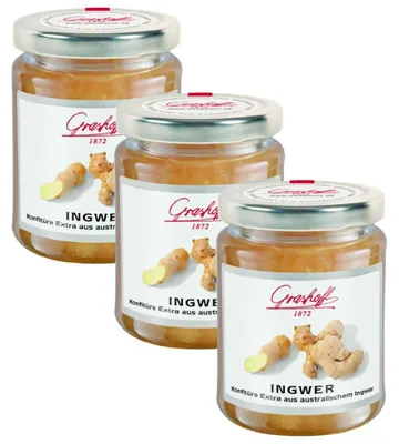 Produktbild von Grashoff Australische Ingwer scharf Konfitüre Extra 250g 3er Pack