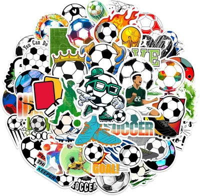 Imagen del producto de Juego de pegatinas de fútbol, 150 unidades, resistentes al agua, para portátil, teléfono móvil, patineta, maleta