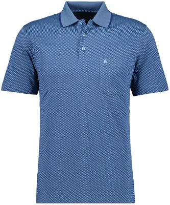Ragman Polo jaquard in blau