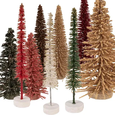 Produktbild von Clayre & Eef Weihnachtsdekorationsfigur Weihnachtsbaum Ø 5x25 cm Grün Holz