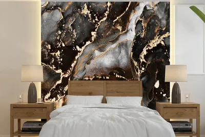 Produktbild von MuchoWow® Fototapete für Wohnzimmer oder Schlafzimmer Wandtapete Vinyl Motivtapete Marmor - Gold - Glitzer - Luxus - 240x240 cm - Schlafzimmer-Tapete