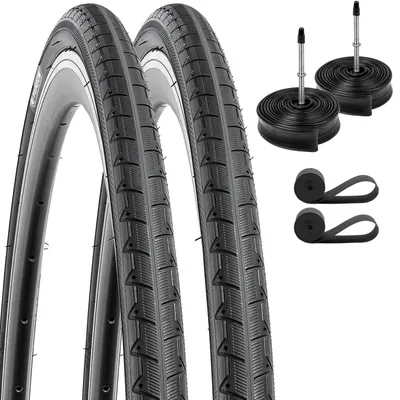 Image de 2 pneus de vélo de 700C avec chambres à air