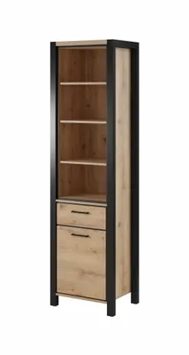 Zdjęcie produktu dla Witryna AKTIV Szerokość 55 cm dąb taurus / czarny Helvetia Meble 24TWLK05