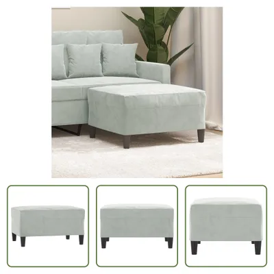 Produktbild von The Living Store Fußhocker Hellgrau 70x55x41 cm Samt