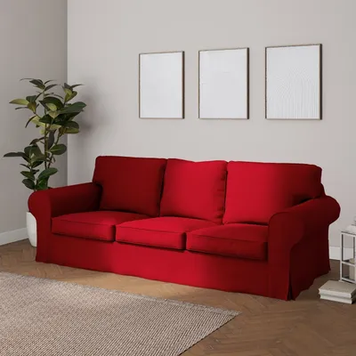 Produktbild von Dekoria Bezug für Ektorp 3-Sitzer Sofa nicht ausklappbar, rot, Sofabezug für Ektorp 3-Sitzer nicht ausklappbar