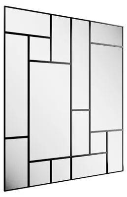 Obrázek produktu pro Styler Casiopeja, zrcadlová stěna, 210 x 245 cm – Sada 15 zrcadlových panelů s černým rámem