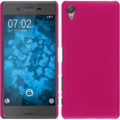 Produktbild von PhoneNatic Case kompatibel mit Sony Xperia X - Hülle pink gummiert Hard-case + 2 Schutzfolien
