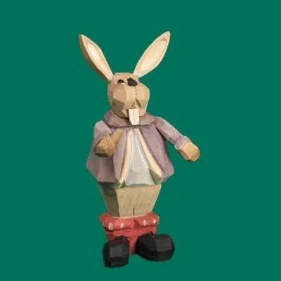 Produktbild von Osterdekoration Osterhasenkind geschnitzt Höhe 9cm NEU