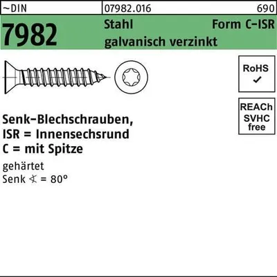 Produktbild von Reyher  Senk-Blechschrauben DIN 7982 St. 2,9x13 -C-T10 vz (2000 Stück)