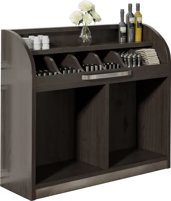 Produktbild von LEA | Besteckschrank | B110cm x H105 | Wenge-Schwarz | Holz Kellnerstation Schrank Kommode Servier Gastro