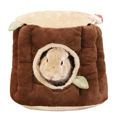 Produktbild von Kuscheliges Haustierbett für Nagetiere,Tierbett für Kleintiere Mit abnehmbarem Innenpolster, für Hamster, Frettchen, Ratten und mehr,S