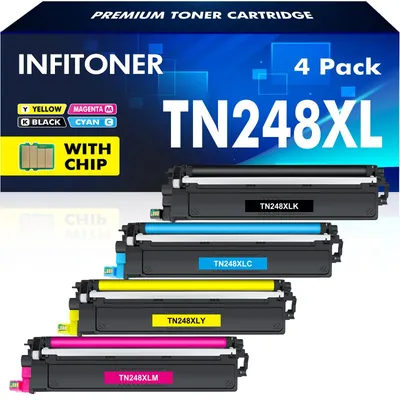 Produktbild von TN248XL TN248 TN-248XL TN-248 MFC-L3760cdw Toner TN 248XL 248 (4 Pack)