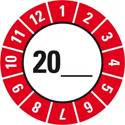 Produktbild von Dreifke® Prüfplakette für Grundetikett, zum Selbstbeschriften, rot/schwarz, Ø...