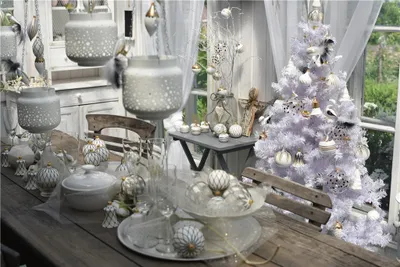 Produktbild von Weihnachtsspitz Weiß Netzdekor