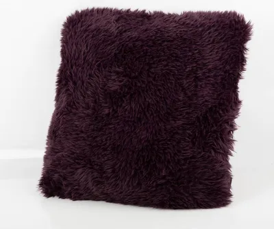 Immagine prodotto di Cuscino morbido in peluche e velluto, viola scuro, 45x45 cm, cuscino da divano