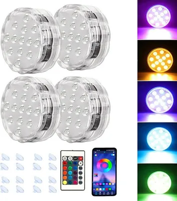 Produktbild von INF APP LED Streifen Lichter mit Saugnapf, 13 LEDs, APP+Fernbedienung, 4er Set