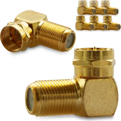 Produktbild von Winkelstecker Winkel Adapter Kupplung SAT Vergoldet F Winkeladapter 8 x Stecker