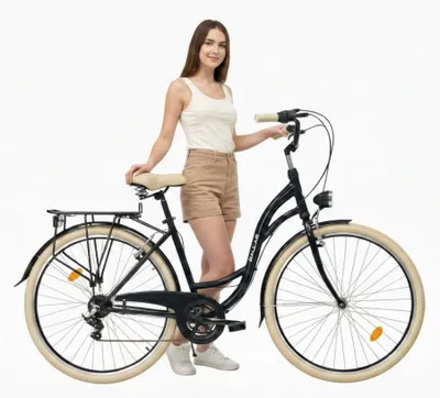 Produktbild von Dallas Bike Fahrrad - Damenfahrrad 28 Zoll - Shimano 7-Gang - Rahmen M 18" - Schwarz-Creme