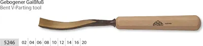 Obrázek produktu pro Dláto STUBAI řady 52 - Tvar 46 | Zahnutá patka dláta 6 mm, s dřevěnou rukojetí, pro předpichování, pro dorazové práce, hrubování, rozety, pro přesné opracování dřeva