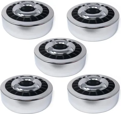 Produktbild von 5x Silber, Starlet24® Windaschenbecher Gluttöter rund flach - stabiler Metall-Kunststoff-Aschenbecher für draußen & drinnen, spülmaschinenfest