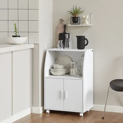 Produktbild von SoBuy® Küchenschrank,Mikrowellenschrank mit 2 Ablagen und 2 Türen, FRG241