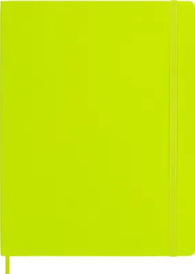 Immagine prodotto di Moleskine - Classic Notebook, Taccuino a Righe, Copertina Morbida e Chiusura ad Elastico, Formato XL 19 x 25 cm, Colore Verde Limone, 192 Pagine