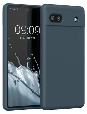 Produktbild von kwmobile Handyhülle für Google Pixel 6a Hülle, für Pixel 6a Case - Hülle Silikon - kabelloses Laden - Dunkler Schiefer