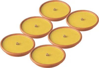 Produktbild von ​Citronella Duftkerzen im Terracotta Topf – 6er Set – 8h Brenndauer – Outdoor Kerzen für Garten & Balkon