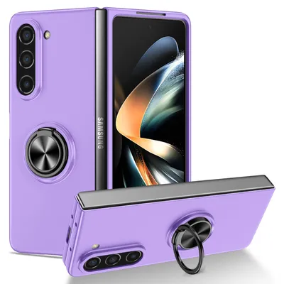 Immagine prodotto di Custodia rigida sottile in PC per Samsung Galaxy Z Fold 5, con supporto ad anello Viola