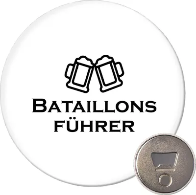 Produktbild von Huuraa Magnet Bataillonsführer Schützenfest 59mm Kühlschrankmagnet rund Flaschenöffner Geschenkidee