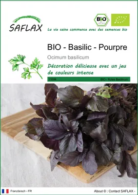 Image de SAFLAX  -- Basilic - Pourpre - 400 graines - Ocimum