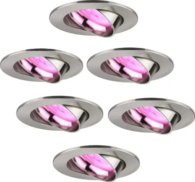 Produktbild von Ledvion LED Einbaustrahler 6er Set Rund RGB dimmbar smart