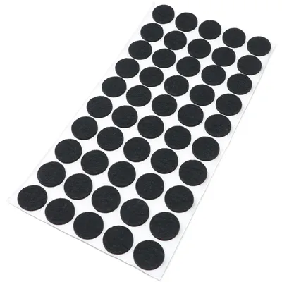 Immagine prodotto di Adsamm® | 50 x guide in feltro autoadesive / Nero / Ø 20 mm / rotondo / Guide in feltro per mobili con spessore di 3,5 mm