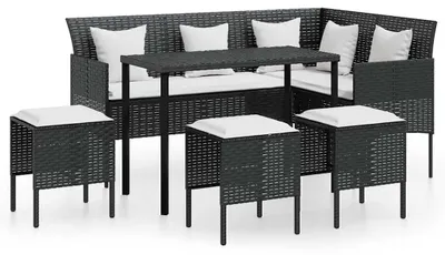 Image de Canapé de jardin - Ensemble de jardin - Banc de jardin - Canapé de jardin - Banc de jardin avec coussins - Rotin synthétique PE résistant aux intempéries