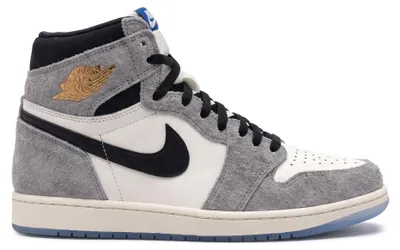 Produktbild von Nike Air Jordan 1 Retro High OG Leder Sneaker Cool Grey Grau Weiß Damen Herren