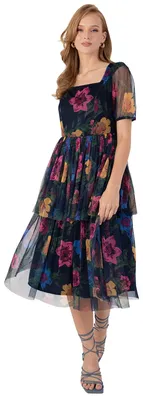 Produktbild von Anaya mit Liebe – Damen-Midi-Kleid für Hochzeitsgäste, floral, mit Puffärmeln, kurz