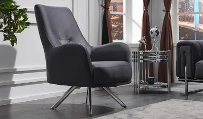 Produktbild von Luxus Sessel Grau Polstermöbel Wohnzimmer Design Polster Sitz Modern Stil