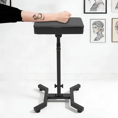Zdjęcie produktu dla Podłokietnik do tatuażu - Wolnostojąca podstawa - Regulowana wysokość 70–99 cm - Wykonany z żelaza, poliuretanu i pianki - Idealny do salonów tatuażu i gabinetów kosmetycznych