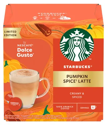 Zdjęcie produktu dla Starbucks Pumkin Spice Latte by Nescafe Dolce Gusto 6+6 Kapseln 129g