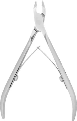 A pair of cuticle nippers on a white background.