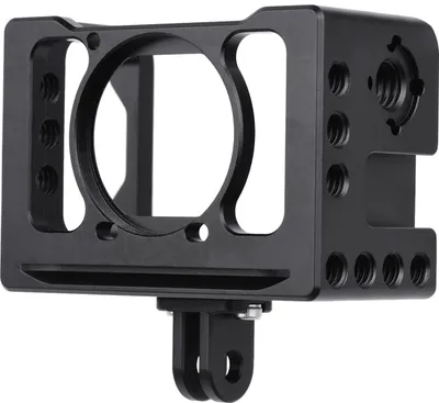 Produktbild von Aluminiumlegierung Kamera Vlog Cage Schutzkamera Cage mit 1/4 3/8 Zoll Schraubenloechern Kompatibel mit  RX0 II Digitalkamera Mikrofon Stativ Fuelllicht