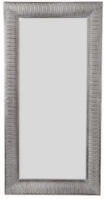 Wandspiegel rechteckig, Metall, silberfarben, 63x6x125 cm