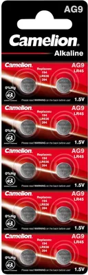 Produktbild von Knopfzelle CAMELION, AG9, 1,5V, Alkaline, 10er-Blister
