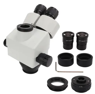 Obrázok produktu pre 7X45X 3,5X45X Zoom mikroskopická hlava s objektívom 0,5X+1X, vysokorozlíšiteľný trinokulárny stereoskop