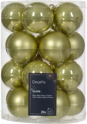 Produktbild von Weihnachtskugeln Glas 6cm x 20 Stück - Pistaziengrün