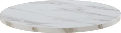 Immagine prodotto di Piano del tavolo rotondo in melamina, 60 cm, marmo bianco - Oviala Rivoli