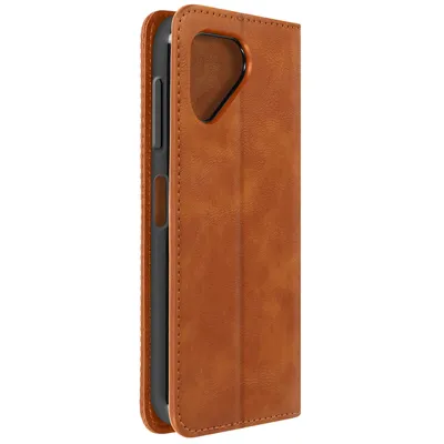 Immagine prodotto di Custodia a portafoglio per Fairphone 5 con funzione stand, patta magnetica - marrone
